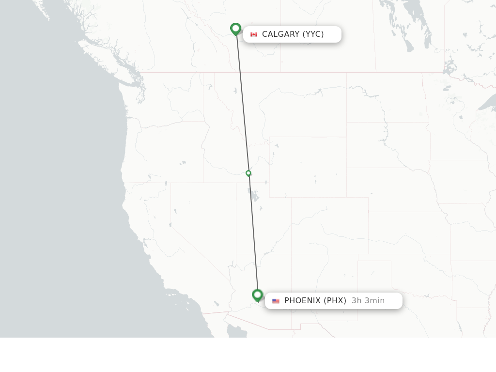 Direct (non-stop) flights from Calgary to Phoenix - schedules -  FlightsFrom.com