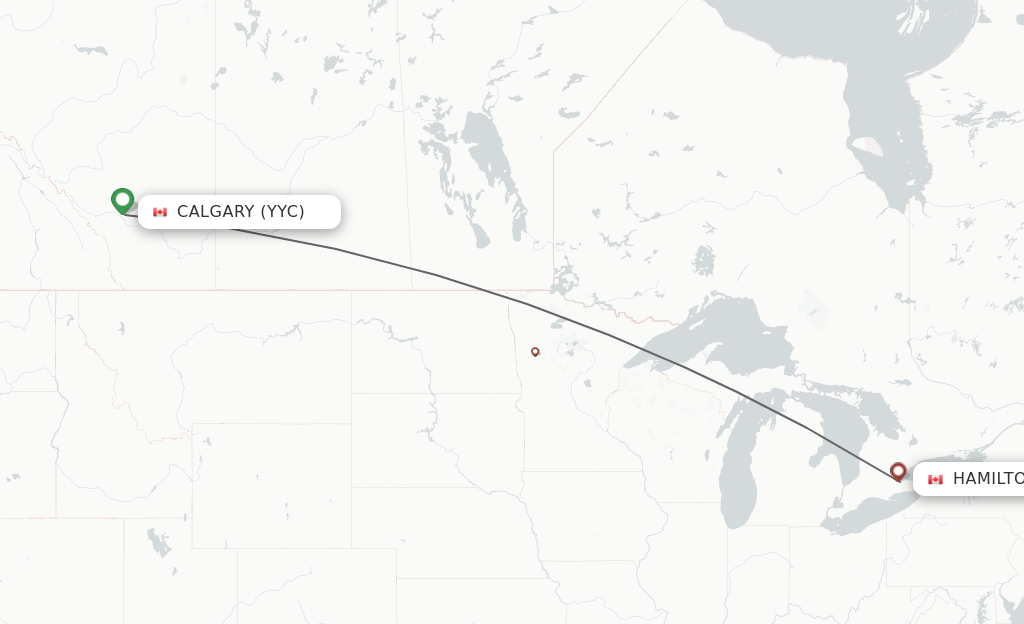 Direct non stop flights from Calgary to Hamilton schedules