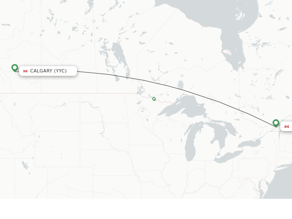 Direct non stop flights from Calgary to Montreal schedules