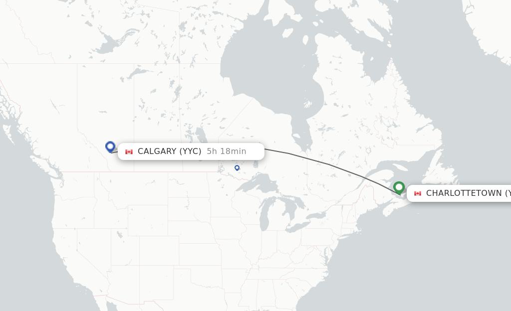 Direct non stop flights from Charlottetown to Calgary