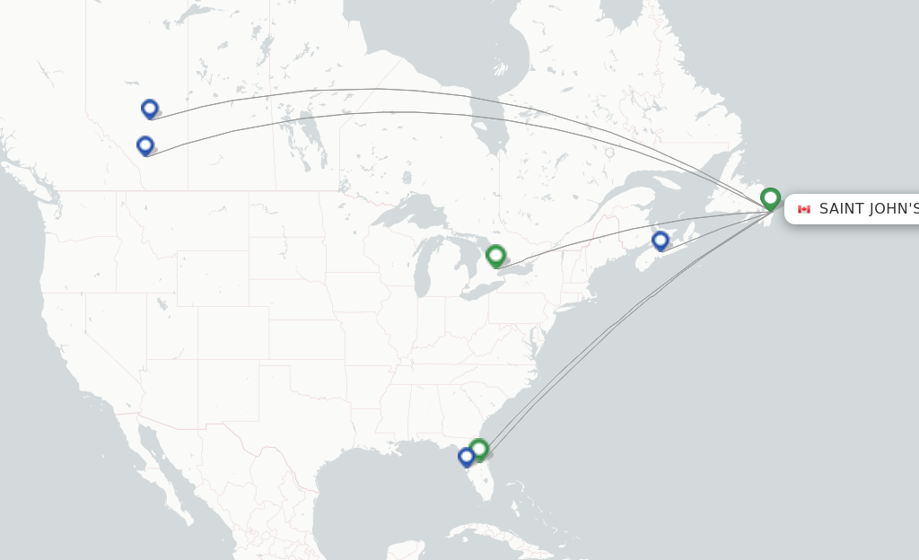 WestJet flights from St. John's, YYT