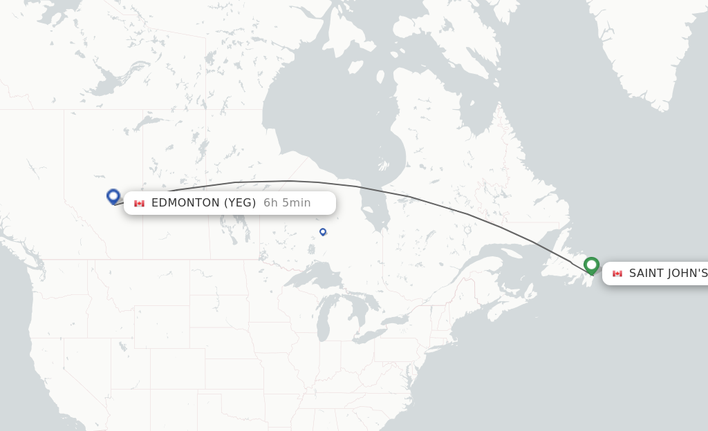 Direct non stop flights from St. John s to Edmonton schedules