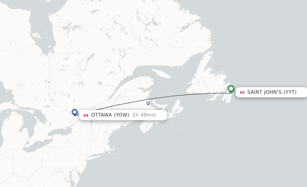 Direct non stop flights from St. John s to Ottawa schedules