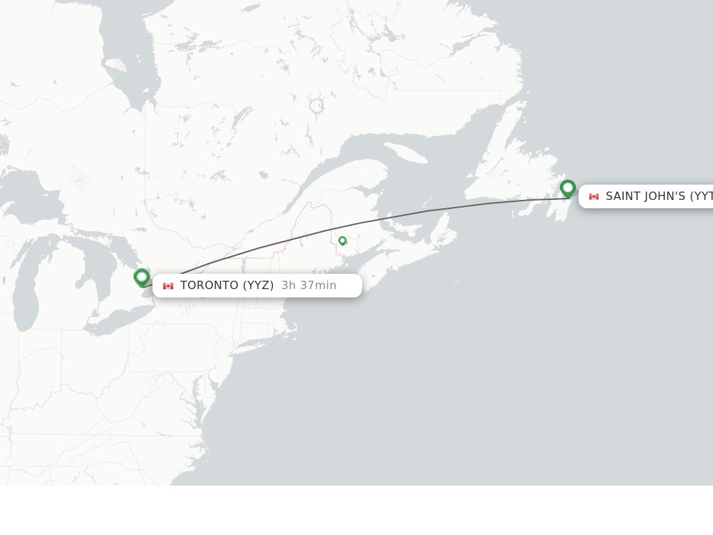 Direct non stop flights from St. John s to Toronto schedules