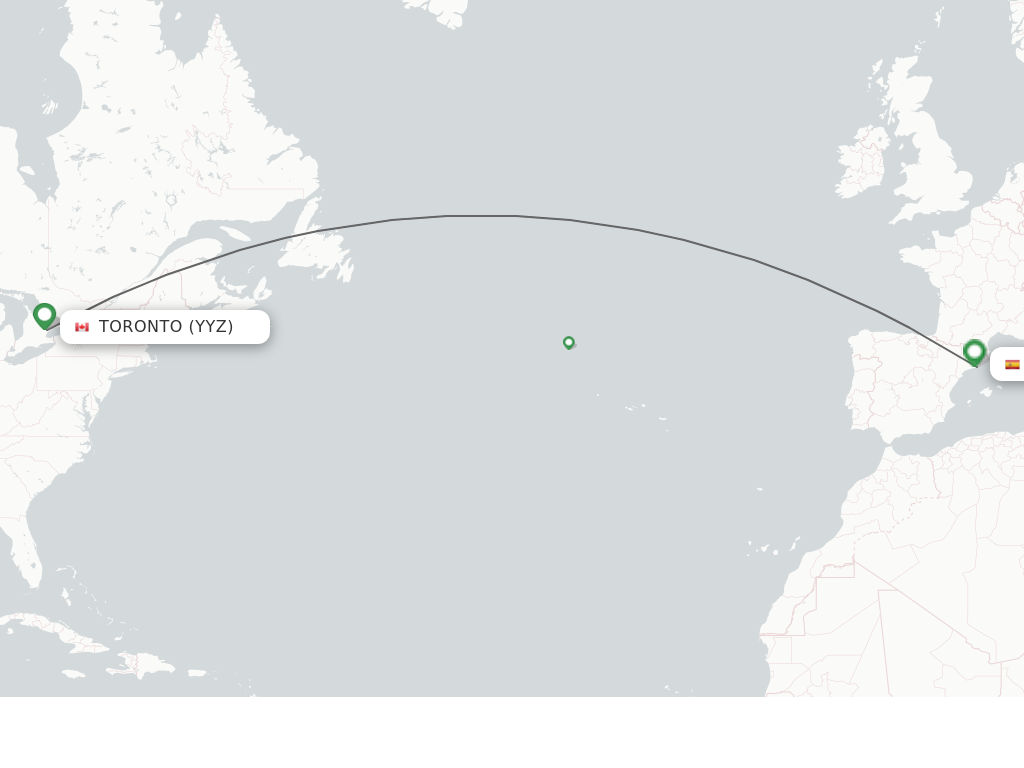 Direct non stop flights from Toronto to Barcelona schedules