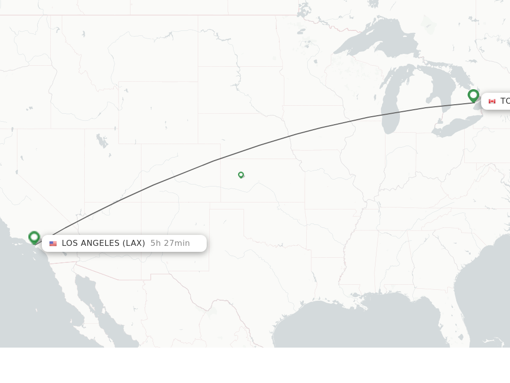 Direct non stop flights from Toronto to Los Angeles schedules