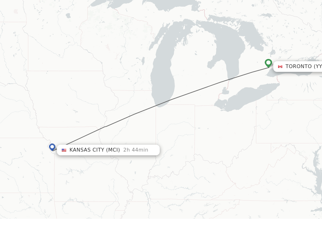 Direct non stop flights from Toronto to Kansas City schedules