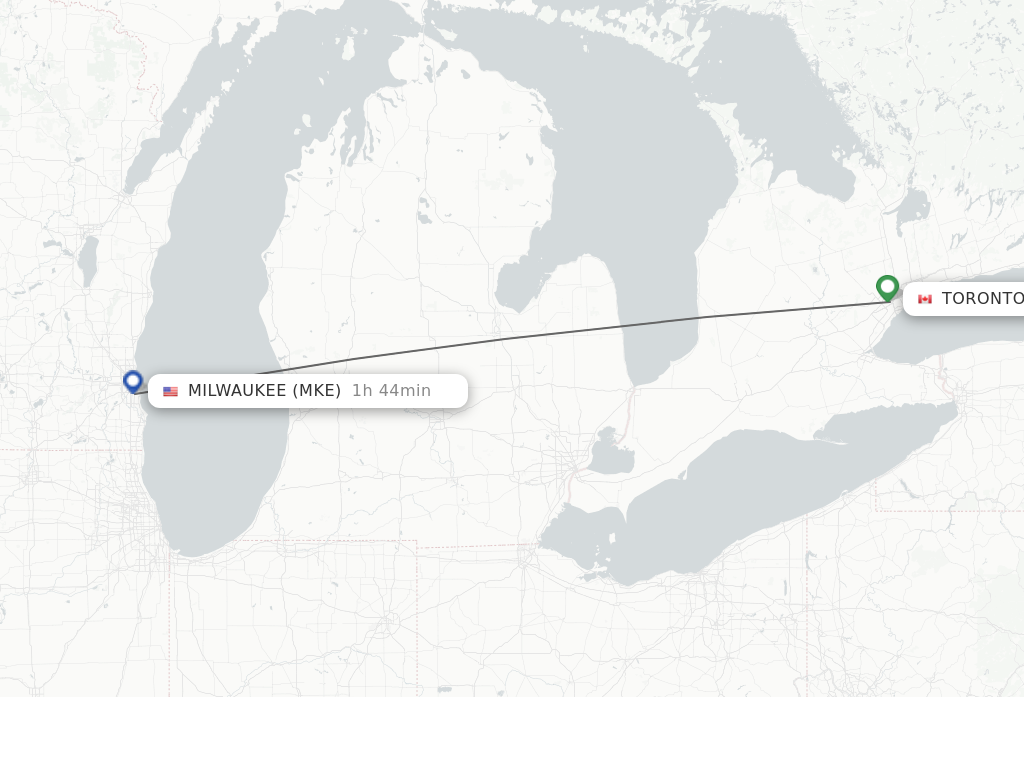 Direct non stop flights from Toronto to Milwaukee schedules