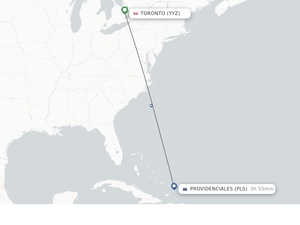 Direct non stop flights from Toronto to Providenciales