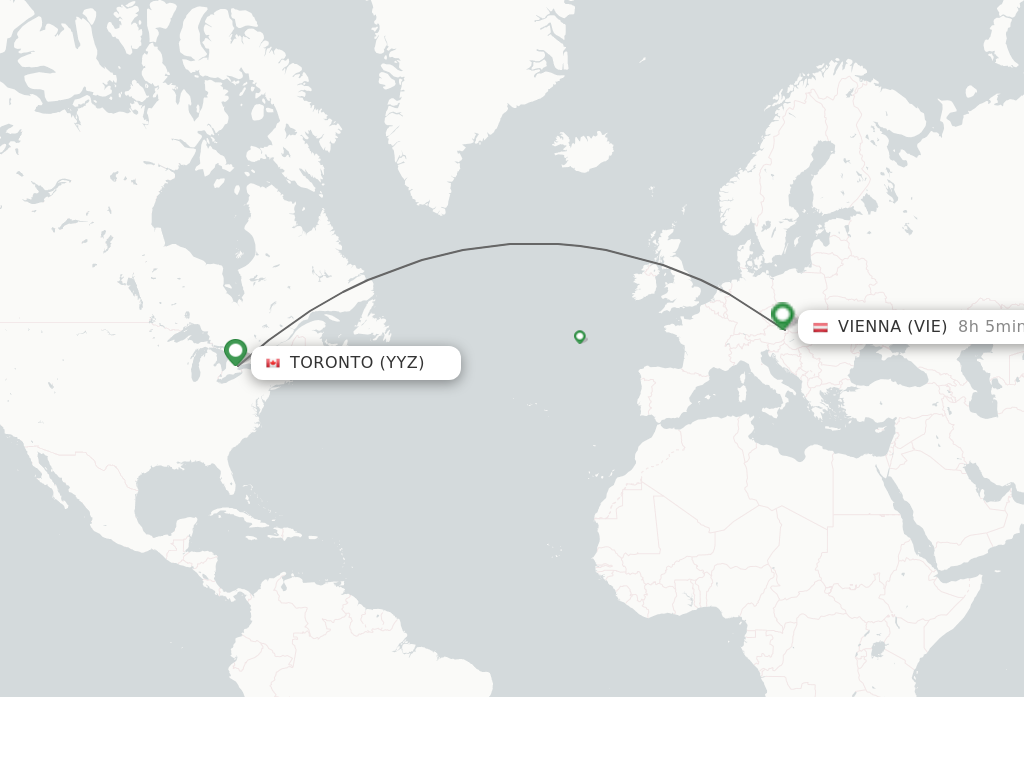 Direct non stop flights from Toronto to Vienna schedules