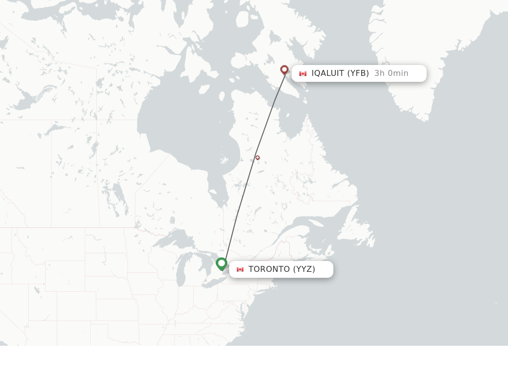 Direct non stop flights from Toronto to Iqaluit schedules