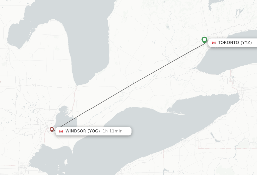 Direct non stop flights from Toronto to Windsor schedules