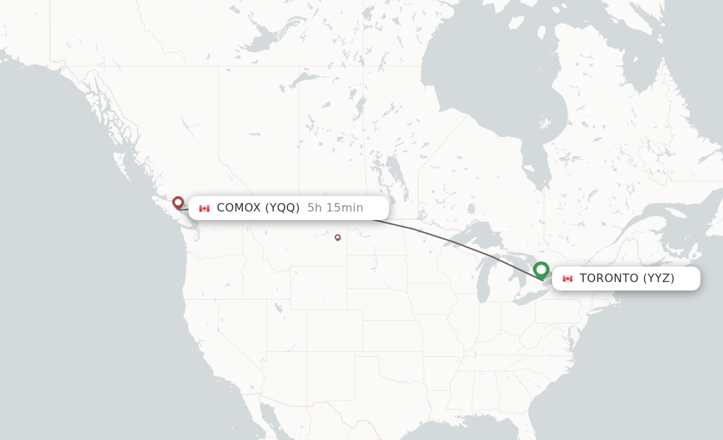 Direct non stop flights from Toronto to Comox schedules