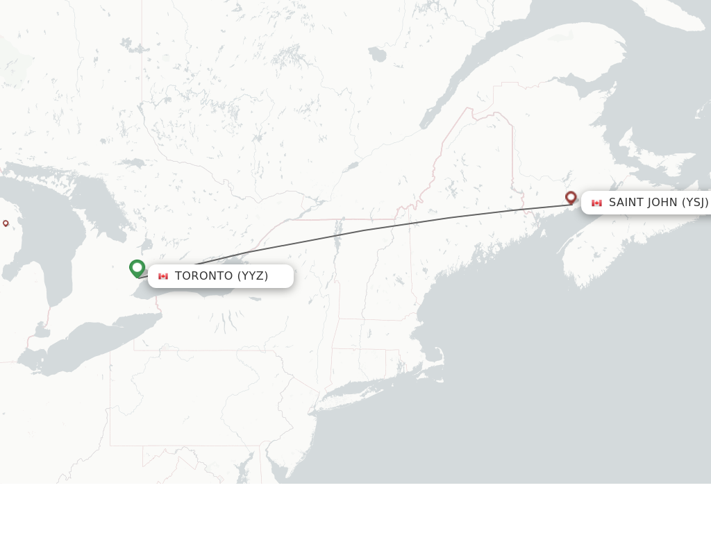 Direct non stop flights from Toronto to Saint John schedules