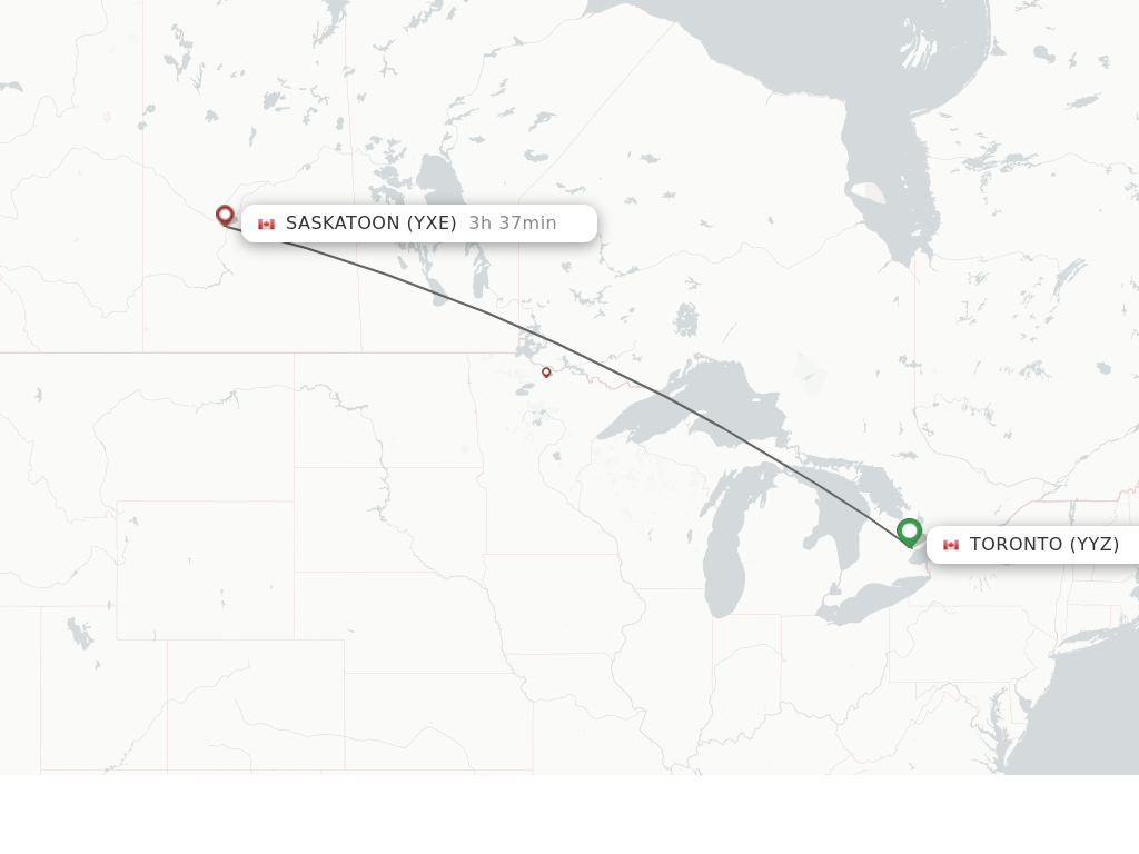 Direct non stop flights from Toronto to Saskatoon schedules