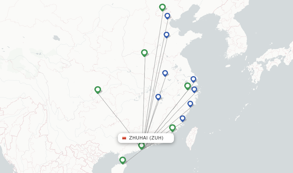 Shandong Airlines flights from Zhuhai, ZUH - FlightsFrom.com